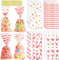 COQOFA 100 Pcs 5"X11" Cello Cellophane Treat Bags Party Favor bags Pink Candy Cookie Bags Clear Plastic Goodie Bags with Twist Ties for Gift,Baby Shower, Birthday, Wedding,Party by COQOFA