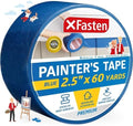 XFasten Professional Blue Painters Tape 2.5-Inches x 60-Yards (Single Pack) Blue Painters Masking Tape Bulk - Sharp Edge Line Technology, Produces Sharp Lines | Residue-Free Wall Trim Tape by XFasten