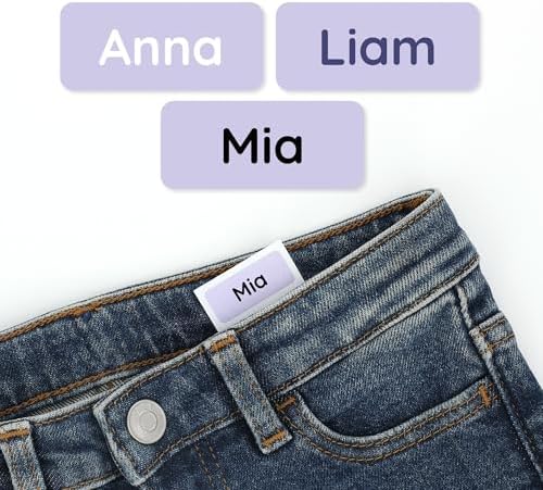 TeddyLabels - Clothing Labels for Nursing Home (120) – Self-Adhesive Name Tags for Clothes and Personal Items. Personalized Labels for Daycare, Nursing Homes, and Laundry Use - Light Purple by Teddylabels