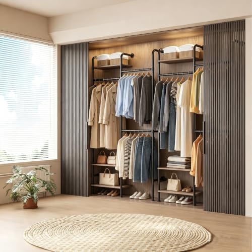 L2 Wall Mounted Corner Industrial Pipe Clothing Rack,400LBS Load - Image 6