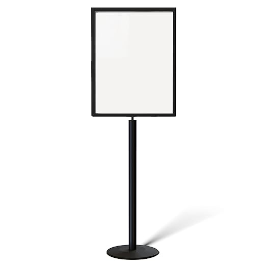 Floor Standing Sign Frame with Steel Low Profile Base, 22 inches by 28 inches by Trafford+Industrial