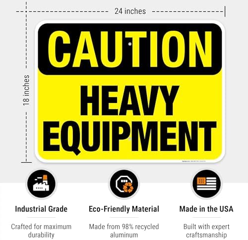 Heavy Equipment Sign, OSHA Caution Sign, - Image 3