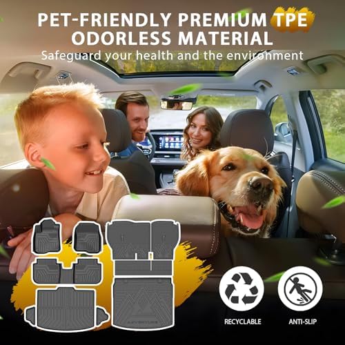 Powerty Floor Mats for 2023-2025 2026 Honda CRV (Gas Model Only), All Weather 3D TPE Anti-Slip Upper & Lower Position Trunk Cargo Liner Seat Back Covers Protectors Full Set Car Accessories - Image 3