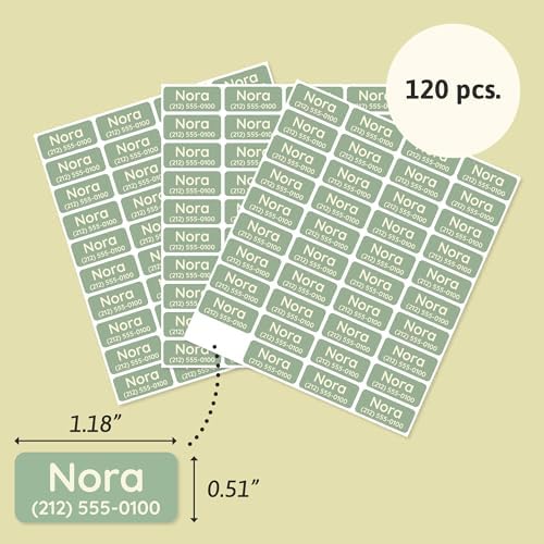 TeddyLabels - Clothing Labels for Nursing Home (120) – Self-Adhesive Name Tags for Clothes and Personal Items. Personalized Labels for Daycare, Nursing Homes, and Laundry Use - Green - Image 6