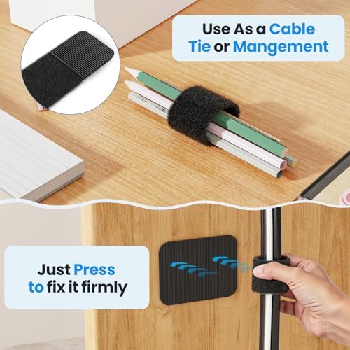 Cable Management Under Desk, Enhanced up to 15 Cord Organizer 20 Pair-Black - Image 5