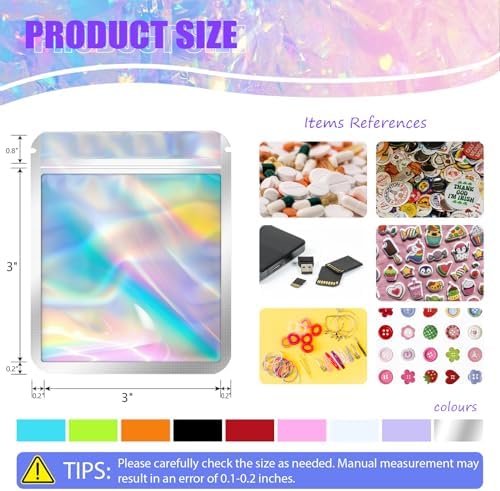 100 Pack Resealable Bags for Small Business (3x3 Inch, Red) - Image 2