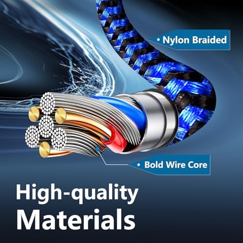 60W USB C to USB C Cable, 3 Pack 10ft Type C Fast Charger Cord (Blackblue) - Image 4