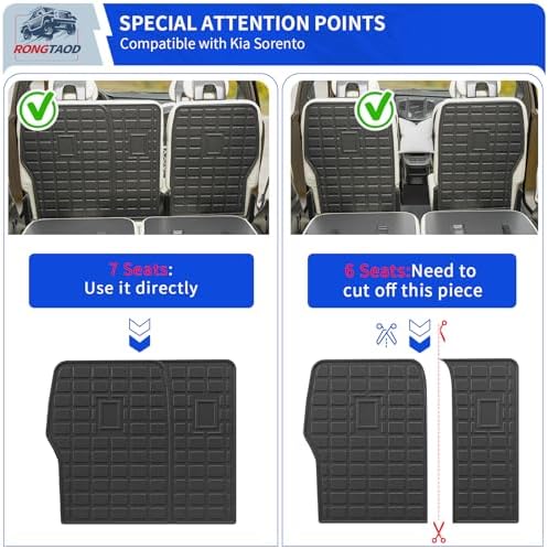 Rongtaod Cargo Mat + 2nd & 3rd Row Backrest Mats for 2021-2026 Kia Sorento - Image 3