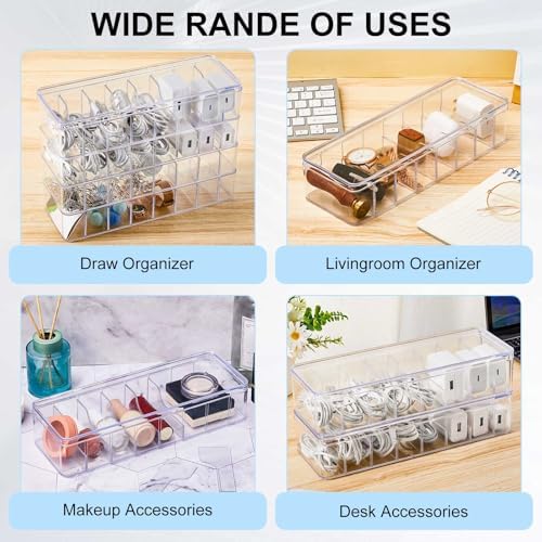 Tatuo Cord Organizer Box with Lid, Clear, White, 2 Pack - Image 6