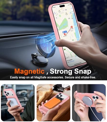 Temdan Magnetic for iPhone 18 Pro Case/iPhone 17 Pro Case Stand Pink - Image 6