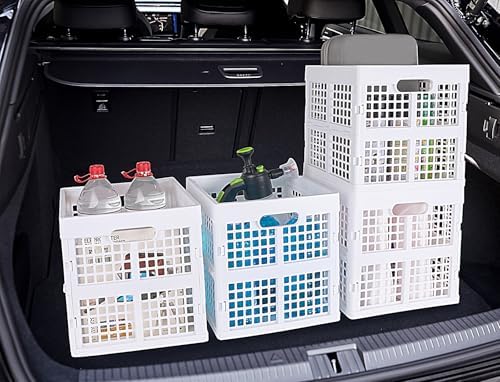 Eslite 3-Pack Collapsible Plastic Storage Crates,Foldable Crates for Storage,16L (White) - Image 6