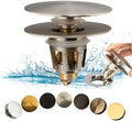 Artiwell Universal Bathroom Sink Drain Stopper, Fits Most Pop-Up Drains for Vessel Sink Lavatory Vanity, Sink Drain Strainer with Detachable Hair Catcher, Tested by Plumber in US (Brushed Nickel) by Artiwell