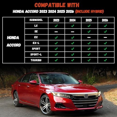 Floor Mats for Honda Accord Sedan 2023-2026 (Include Hybrid), All Weather TPE Protection Floor Liners Accessories, 1st & 2nd Row - Image 5