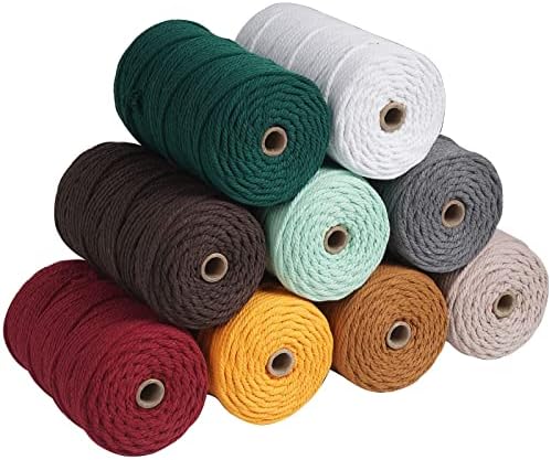 NOANTA Olive Green Macrame Cord 4mm x 109yards, Cotton Rope Macrame Yarn - Image 3