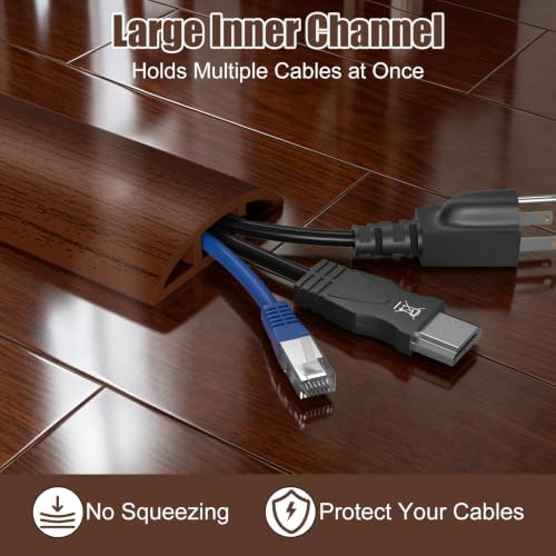Eapele Floor Cord Cover 10ft (2 Pack) Cord Covers for Wires on Floor, Heavy Duty Extension Cord Cover, Rubber Floor Cable Cover, Prevent Trip Hazard for Sidewalk Home Office Outdoor or Indoor Settings - Image 5