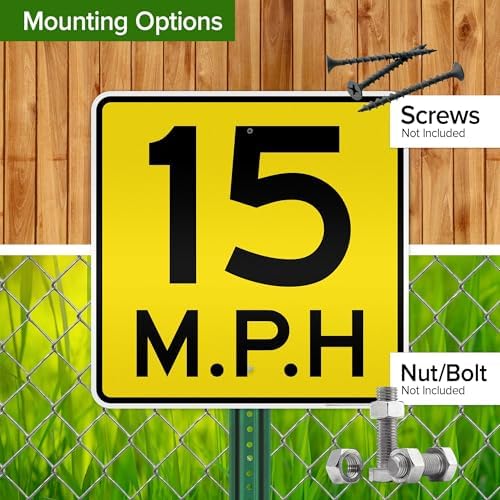 15 Mph Sign, 24x24 Inches, 3M EGP Reflective.080 Aluminum, Fade Resistant, Made in USA by My Sign Center - Image 5