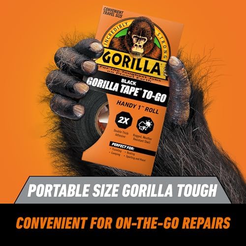GORILLA Mini Duct Tape to-Go, 1" x 10 yd, Black, Travel Size, 2-Pack - Image 4