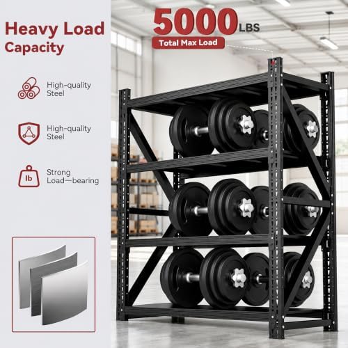 SAWJEC 5000LBS Heavy Duty Metal Garage Shelving 59" W Storage Shelves - Image 4