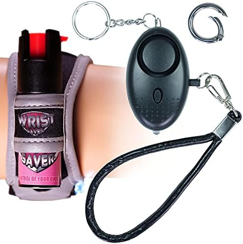 Police Strength OC Pepper Spray for Running, Lightweight Compact Self Defense Wristband Ideal for Women Runners, Joggers & Walkers w/ID Card, LED Light & Reflective Edging by PersonalSaver