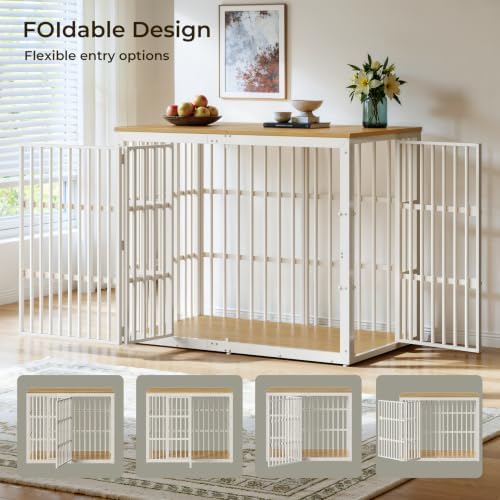 Lyromix 54" Taller Dog Crate Furniture for Great Dane, Natural Beech - Image 2