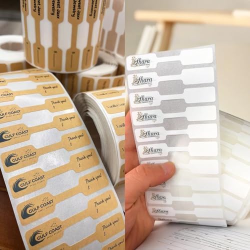 Custom 100-1000pack Thank You Price Tags Stickers,Jewelry Hang Tags Roll Stickers,Self Adhesive Jewelry Identification Labels for Necklaces Bracelets Rings (Rectangle) - Image 5