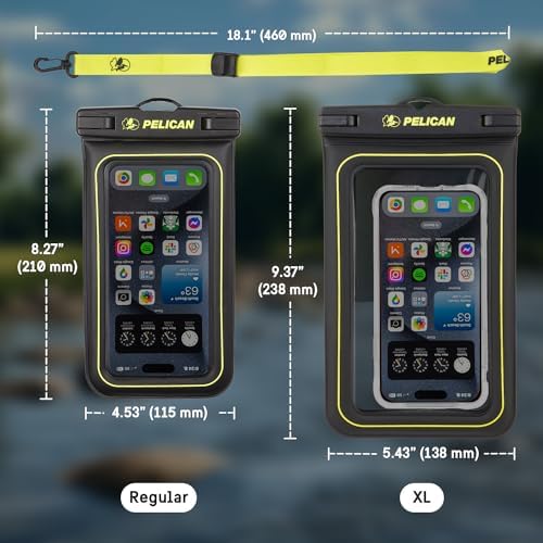 Pelican 4 Pack Marine Waterproof Phone Pouch (Regular) -Black/Hi-Vis Yellow - Image 6