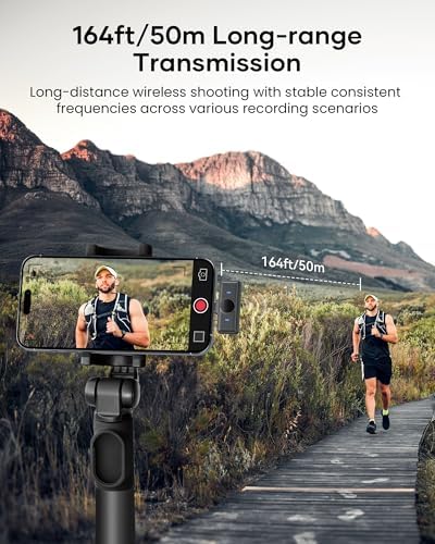 Wireless Lavalier Microphone for iPhone iPad Android With Charging Case 80h Battery Life, Noise Cancellation, 164ft Range Plug-Play Clip On Lapel Mic for Youtube, Video Recording, Vlog, Live Streaming - Image 4
