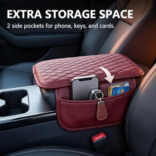 Center Console Cover, Car Armrest Pad 12.6"x7.9" with Storage Bags - Image 4