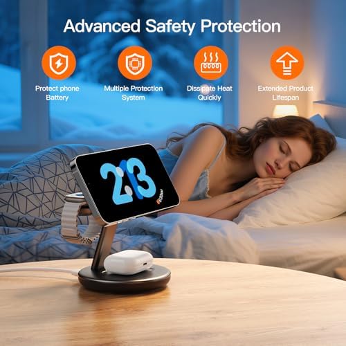 3 in 1 Magnetic Wireless Charger Stand for iPhone Apple Watch AirPods - Image 4