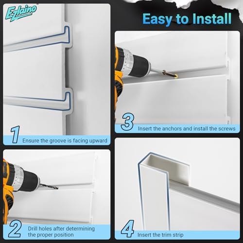 Ezlaino Slatwall 4 FT x 4 FT, PVC Slat Wall Paneling Garage Wall Organizer - Image 6