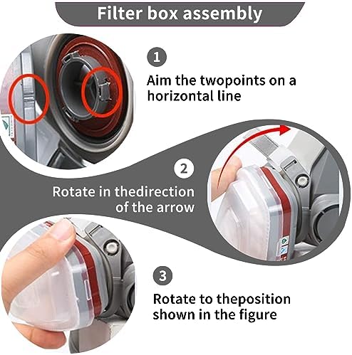Reusable Half Face Respirаtor, Gas Cover Organic Vapor Mask and Dust-proof Face Cover, Protection for Painting, Mechanical Polishing, Logging, Welding and Other Work - Image 6