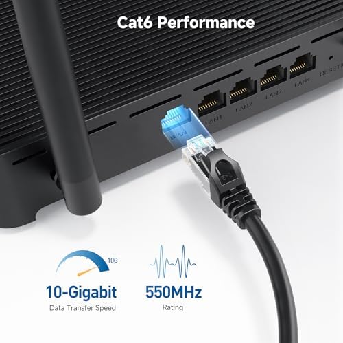 Cable Matters 10Gbps 5-Pack Snagless Cat 6 Ethernet Cable, 14ft, Black - Image 3