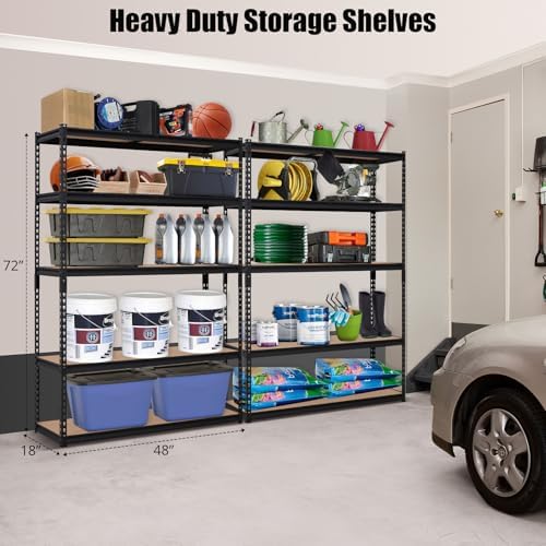 Takywep Heavy Duty Storage Shelves 48" x 18" x 72", 5 Tier Durable Metal Construction, Adjustable Shelving, Storage Utility Rack Shelf Unit for Garage, Kitchen, Warehouse - Image 3