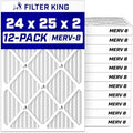 Filter King 24x25x2 Air Filter MERV 8, AC Furnace Filters (12-Pack) by FilterKing