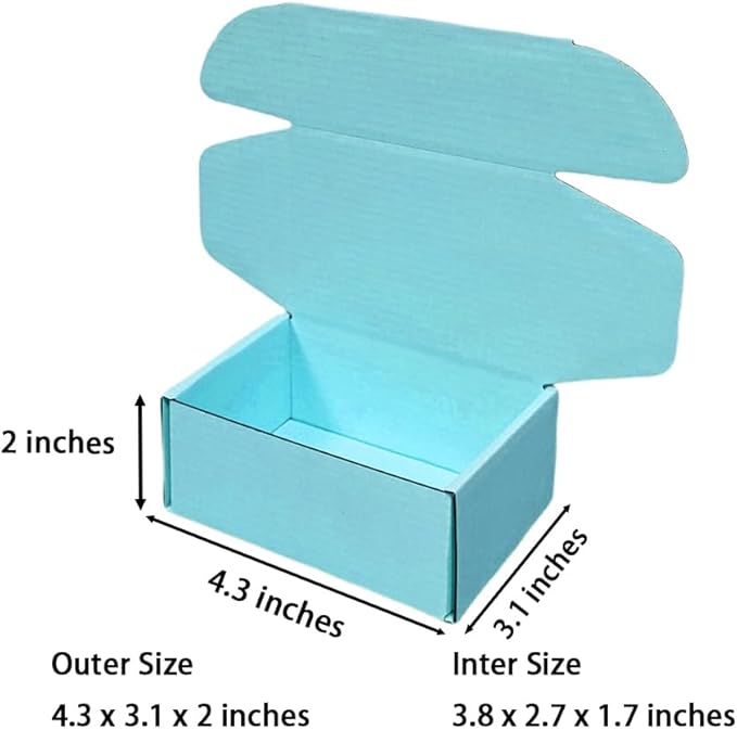 50 Pcs 4.3 x 3.1 x 2 inches Mini Size Corrugated Cardboard Gift Boxes - Image 2