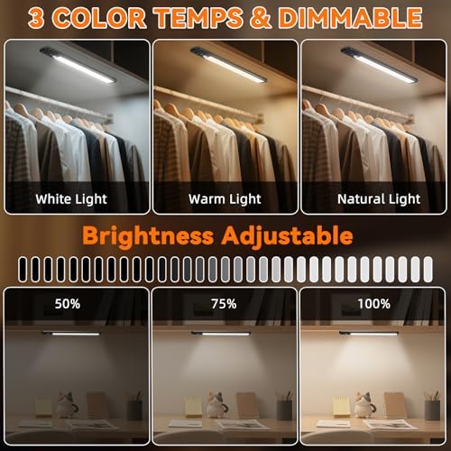 Under Cabinet Lighting Wireless, 10inch Motion Sensor Light, 3Pack-Black - Image 3