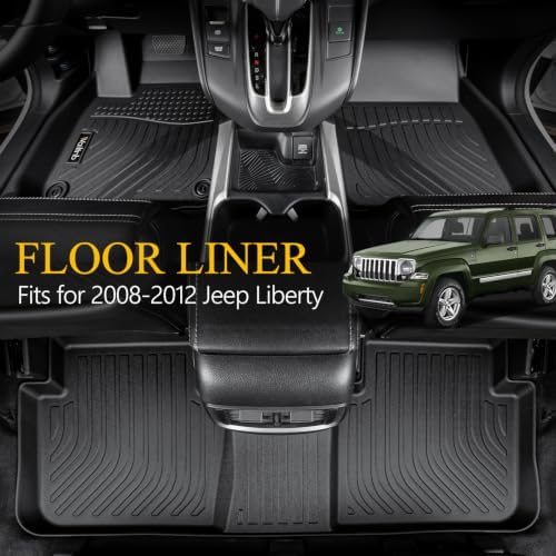 Wailtnb-Mats for Jeep Liberty 2008-2012 Floor Mat Cargo Liner All Weather Floor Liner Car Mat for Jeep Liberty Custom Fit Automotive Full Set Accessories - Image 2