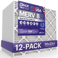 BNX TruFilter 20x23x1 Air Filter MERV 8 (12-Pack) - MADE IN USA – Dust & Pet Defense Electrostatic Pleated Air Conditioner HVAC AC Furnace Filters for Dust, Pet, Mold, Pollen MPR 600 – 700 & FPR 5 by BNX