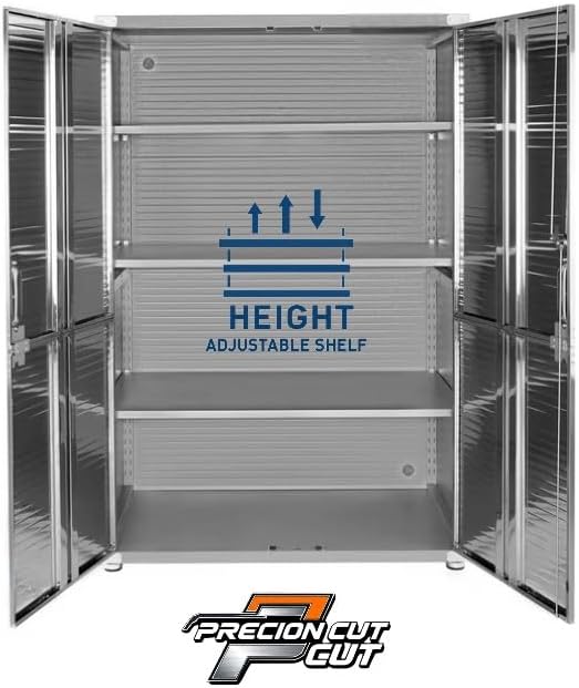 UltraGarage Heavy-Duty Metal Storage Cabinet, Industrial Grade Steel Construction with Slatted Doors, Lock Keys,Professional Garage Organization System (Granite, 48" W x 24" D x 72" H) - Image 5