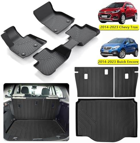 Floor Mats & Trunk Mat & Backrest Mat for Chevrolet Chevy Trax 2023 2022 2021 2019 2018 2017 2016 2015 2014 & for 2013-2023 Buick Encore All Weather Protection Car Floor Liners & Cargo Liners - Image 2