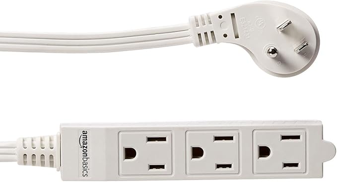 Amazon Basics 3-Prong Indoor Rectangle Extension Cord Power Strip, Flat Plug - Image 3