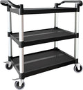 Plastic Utility Carts with Wheels, 3-Tier Rolling Service Cart, 300 lbs Heavy by Befeshine