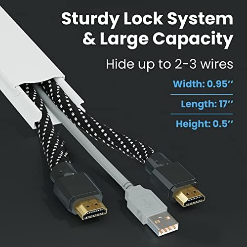 Cord Covers for Wires on Wall - 150in Cable Management Cable Hider - Cord Hiders for TV On Wall - Paintable Cable Concealer - Wire Covers for Cords - 10X (L16 x W0.95 x H0.5) - Medium | Black - Image 3