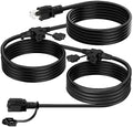 K KASONIC Outdoor Extension Cord 25 FT, Evenly Spaced 3 Outlets, Black by KASONIC