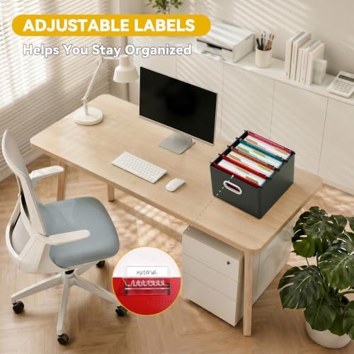 2.5" Expanding Large Hanging File Folders,12 Pack Plastic Extra Capacity Hang Folder Letter Size,Colored Office Heavy Duty File Cabinet Folder with Tab,Sturdy Hanging Organizer for Bulky Files - Image 5