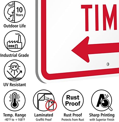 SmartSign 24 x 18 inch “No Parking Any Time” Metal Sign with Bidirectional Arrow, 80 mil Laminated Rustproof Aluminum, Red and White, Made in USA - Image 6