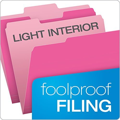 Pendaflex Pink File Folders, 100 Pack, Letter Size (8.5" x 11"), Durable Pink Folders, 3 Tabs for Easy Labeling, Colorful School, Office & Home Document Organization - Image 3