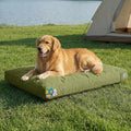 Sytopia 42 Inch Indestructible Dog Bed for Extra Large Dogs, Durable Canvas Chew Proof Dog Bed with Waterproof Machine Washable Removable Cover, Indoor Outdoor Patio Pet Pad for Crate, Green by Sytopia