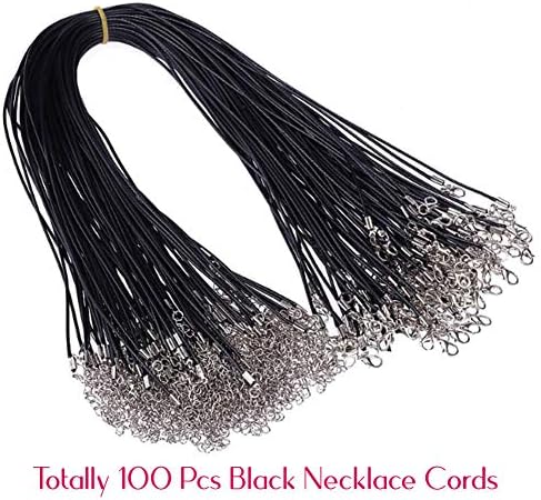 Selizo 100Pcs Necklace Cord for Jewelry Making, Black Waxed String Bracelet Making Supplies - Image 2
