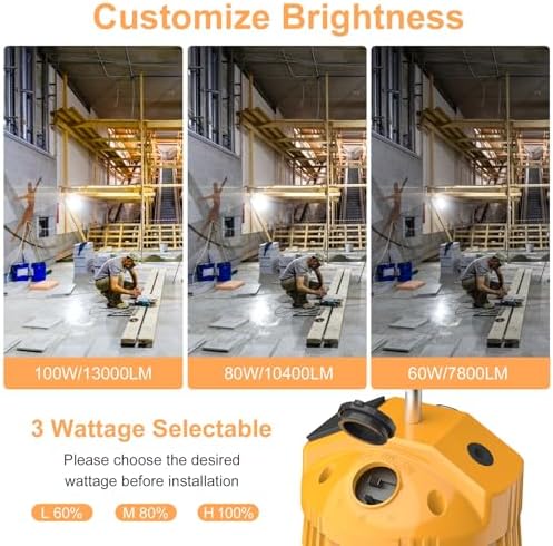 100W 80W 60W LED Temporary Work Light with Selectable CCT 4500K/5000K/5700K - Image 3